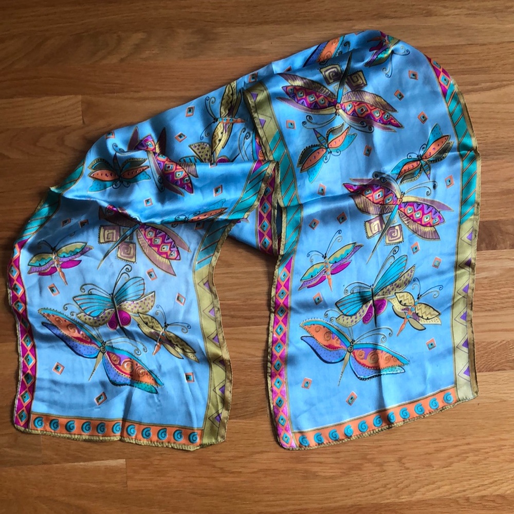Rectangle Silk Dragonfly Scarf